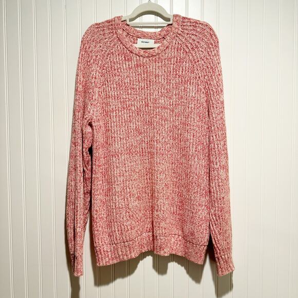 Old Navy Sweaters - Old Navy Crew Neck Sweater Tunic Length Red Pink White Size Large
